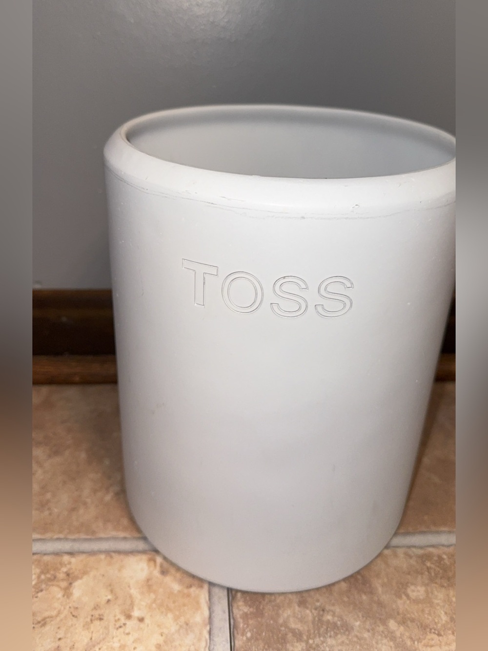 HOTEL VENDOME white trash can/wastebasket TOSS